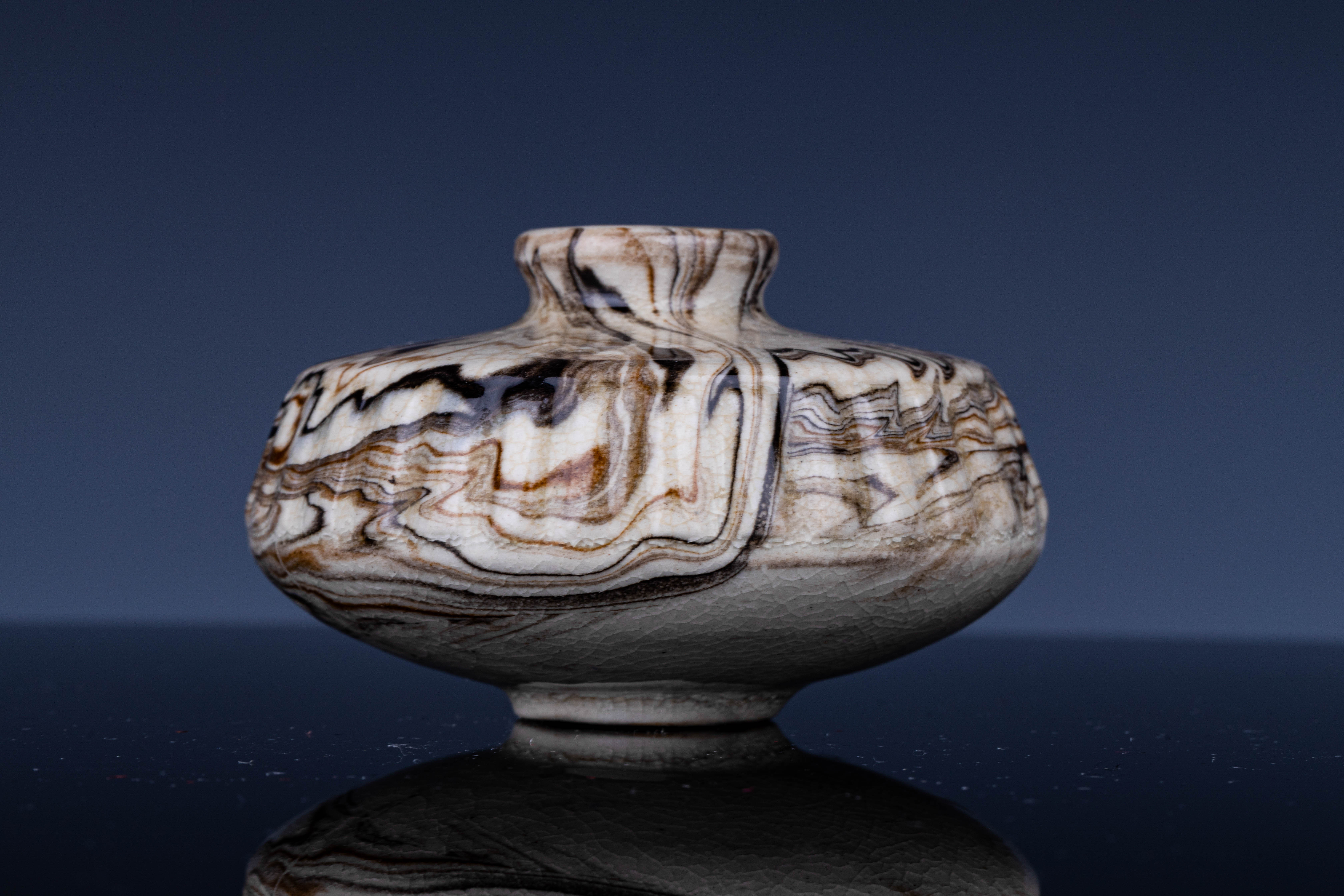 Song Style Henan Marbled Glaze Water Pot or Bud Vase