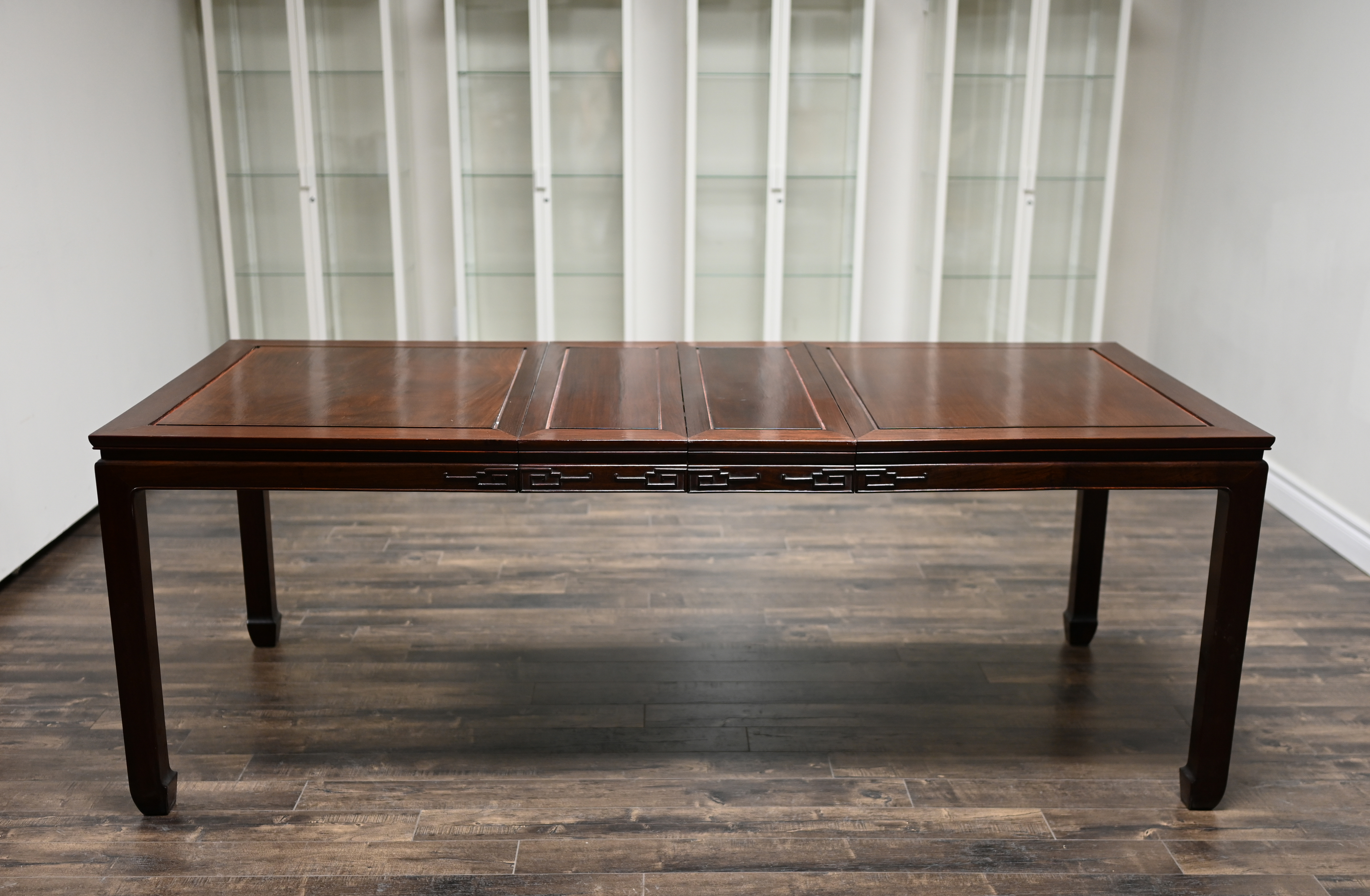 Chinese rosewood 1970’s 6-10  seat Dining table  and 2 Chinese rosewood 1970’s pair Armchairs