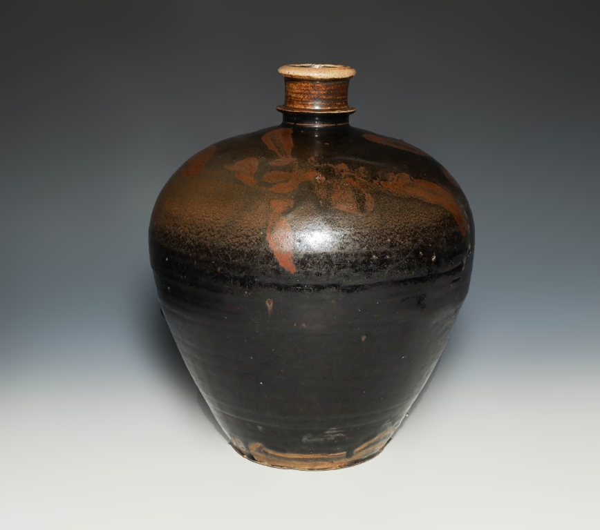 Cizhou Black and Iron Brown Meiping Vase,Song Dynasty