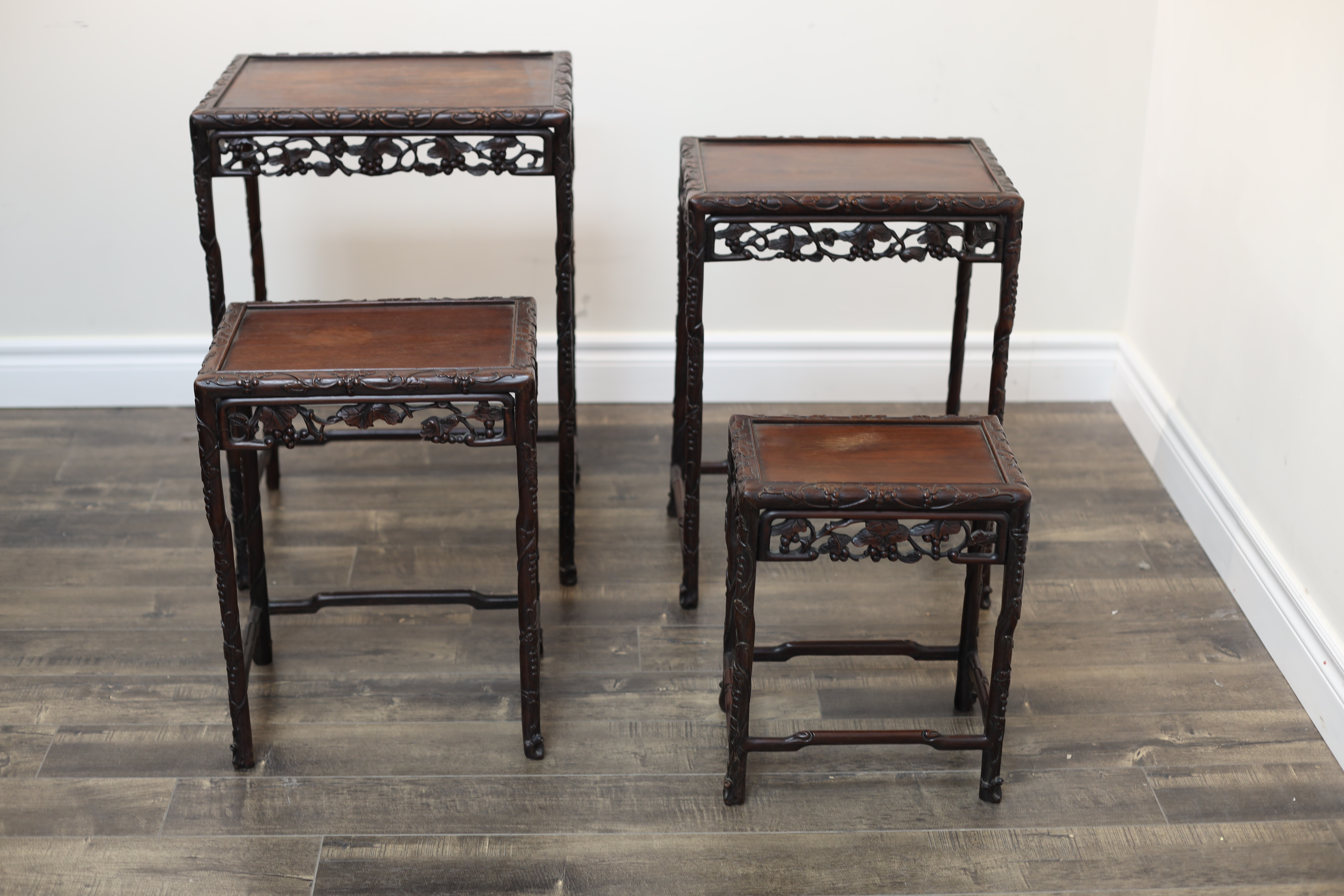 Set of 4 Rosewood Side Table Stands