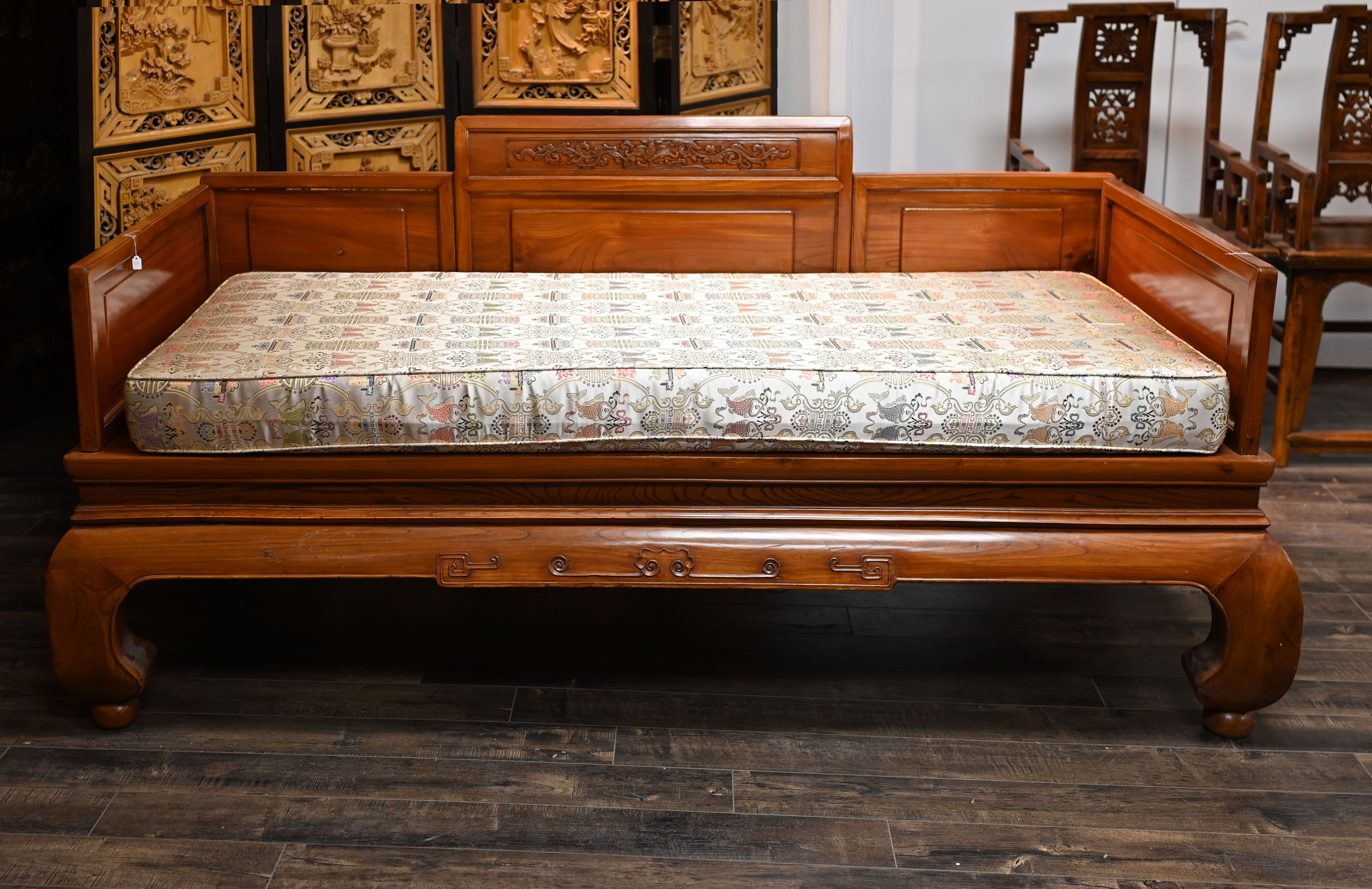 Wood Carved Arhat Bed, 20th Century