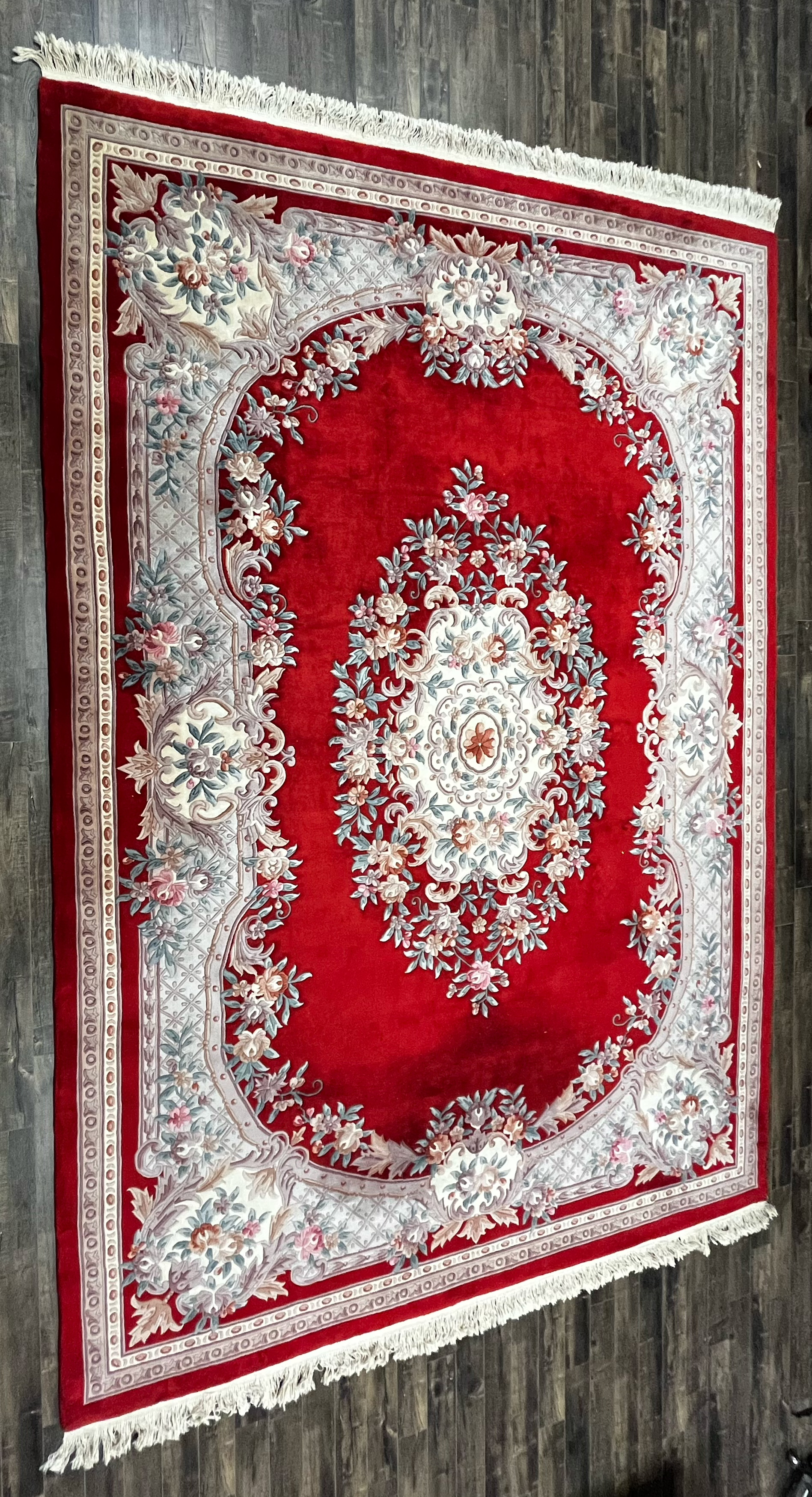 Woven Red Traditional Persian Medallion Floral Area Rug